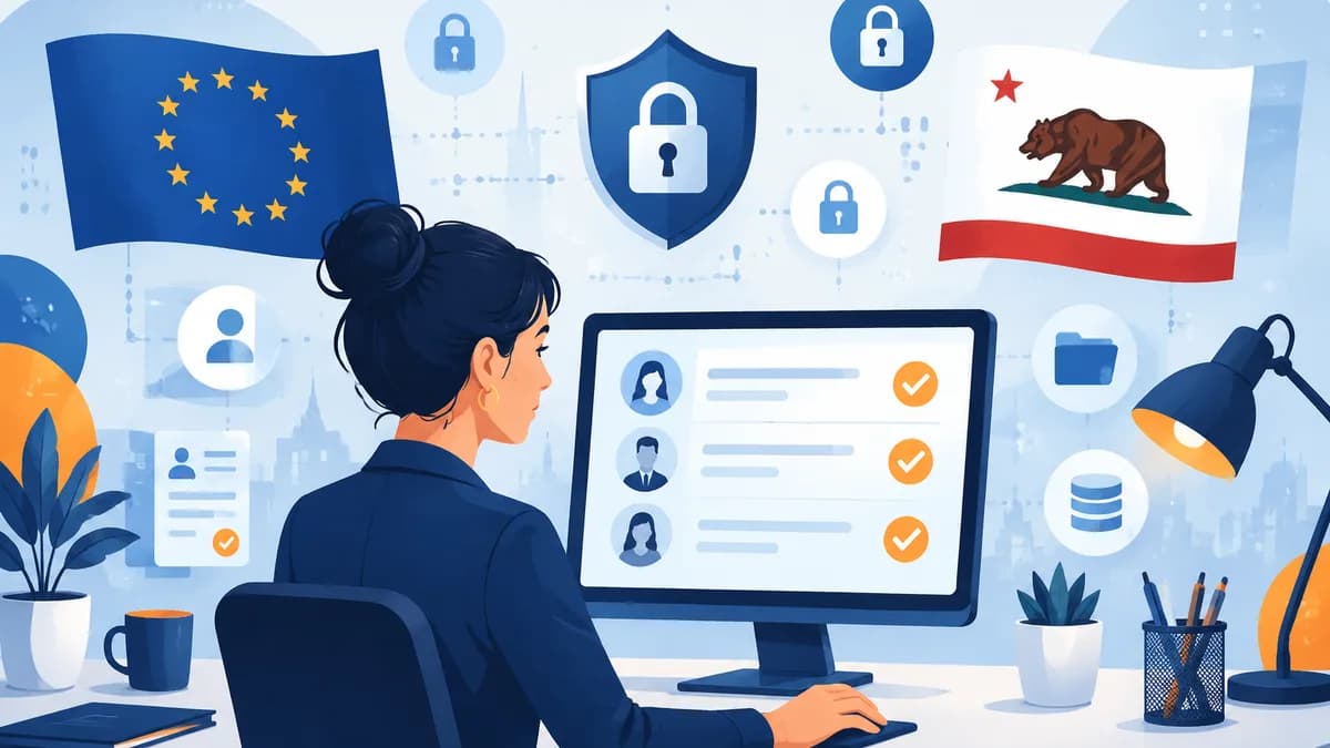 Practical checklist for solo US recruiters to comply with GDPR and CCPA in 2026. Steps, templates, and key differences explained.