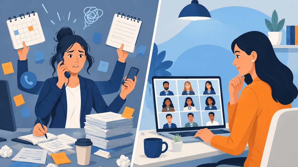 Design a two-step video interview process (async screening + live deep-dive) to slash time-to-fill. Actionable playbook for solo recruiters with templates and scripts.