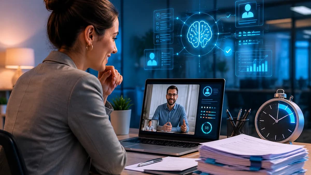 See real AI video recruiting results 2026 from a solo recruiter who cut time-to-fill 53% and filled 9 of 10 roles. Templates and workflow included.